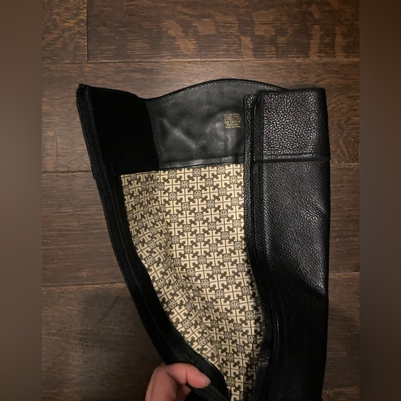 Tory Burch Black Leather Knee Length Boots Size 8M - Picture 5 of 6